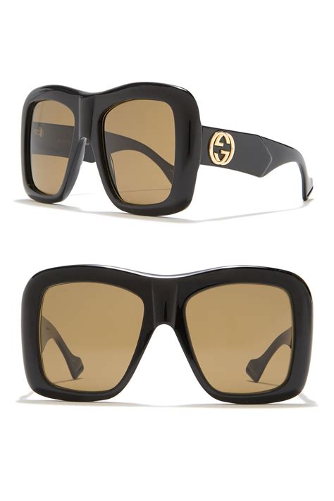 gucci 60mm oversize square sunglasses|Gucci minimal 54mm square sunglasses.